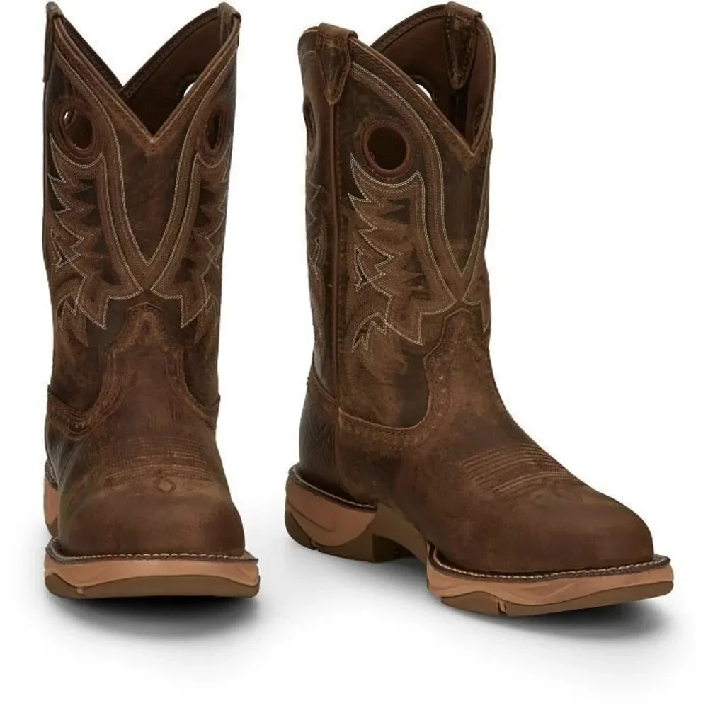 Tony Lama Mens 9D Boots River Tumbleweed Water Buffalo 11” Work Brown RR3370